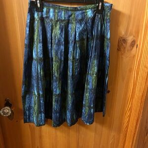 Talbots A-Line Skirt in Blue and Green